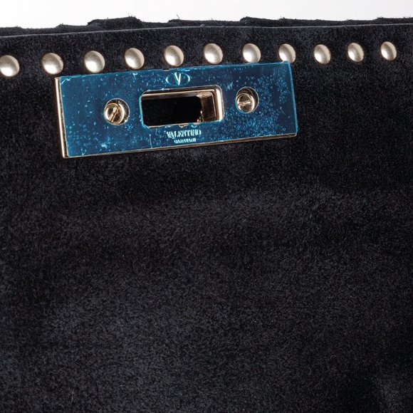 Valentino Black Demilune Rockstud Flap Satchel - Picture 13 of 16